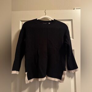 T Tahari Black and Cream Women's Sweater